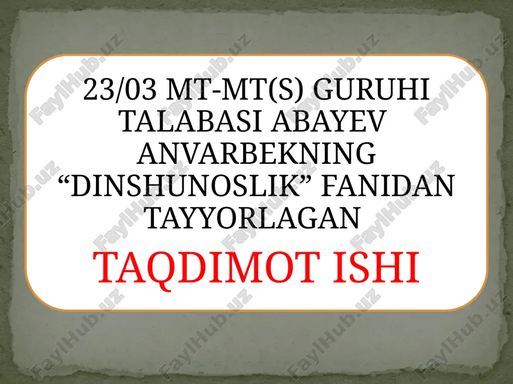 diniy tushunchalar — PPTX