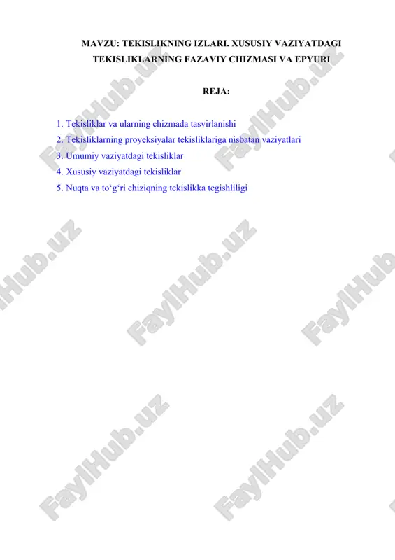 tekislikning izlari — DOCX
