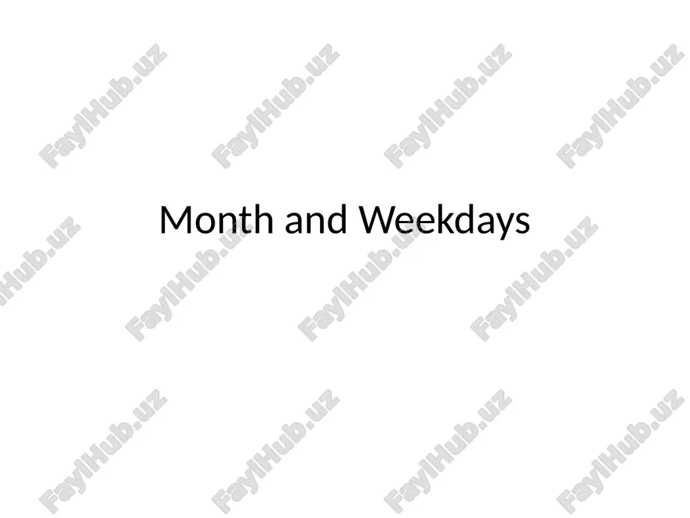 month and weekdays — PPTX