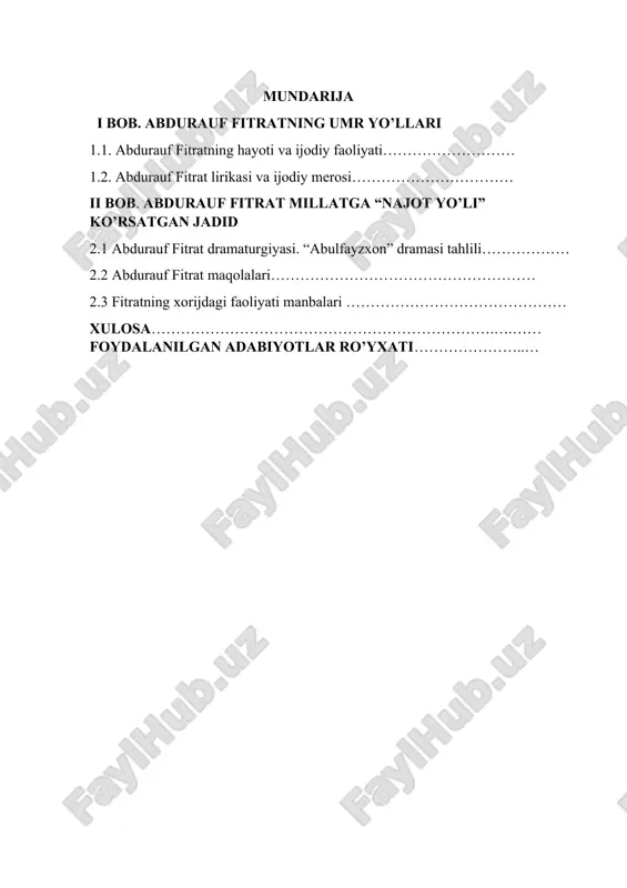 abdurauf fitrat haqida ma'lumotlar — DOCX