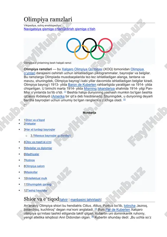 olimpiya ramzlari — DOC