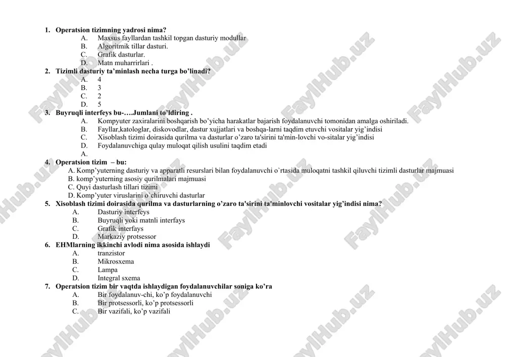 operatsion tizimning yadrosi — DOC