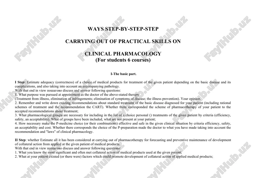 clinical pharmacology practical skills — DOC