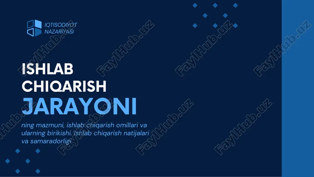 ishlab chiqarish iqtisodiyoti nazariyasi — PDF