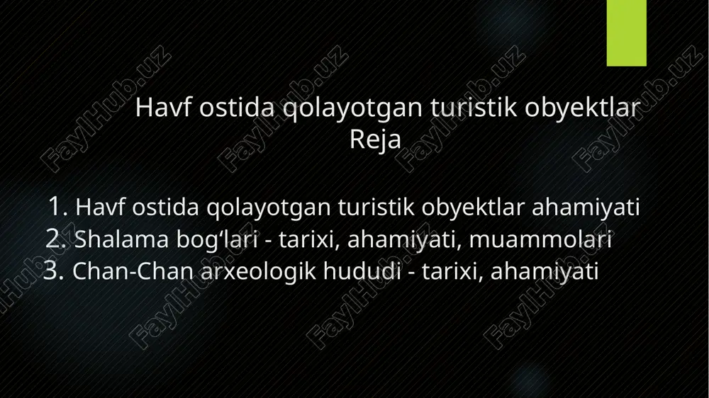 havf ostida qolayotgan obektlar — PPTX