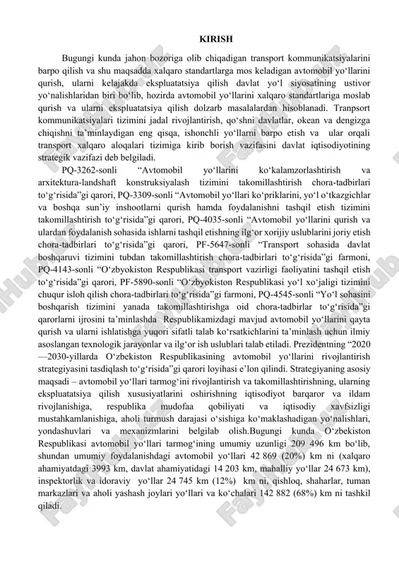 transport kommunikatsiyalari va avtomobil yo'llarini ekspluatatsiya qilish — DOCX