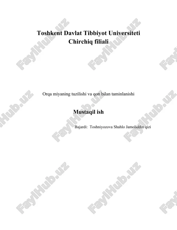 orqa miya.uning tuzilishi va pardalari haqida malumot — DOCX