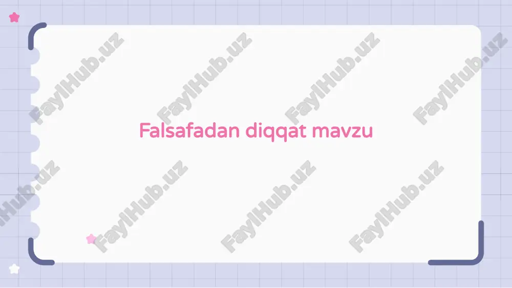 falsafadan diqqat mavzu — PPTX