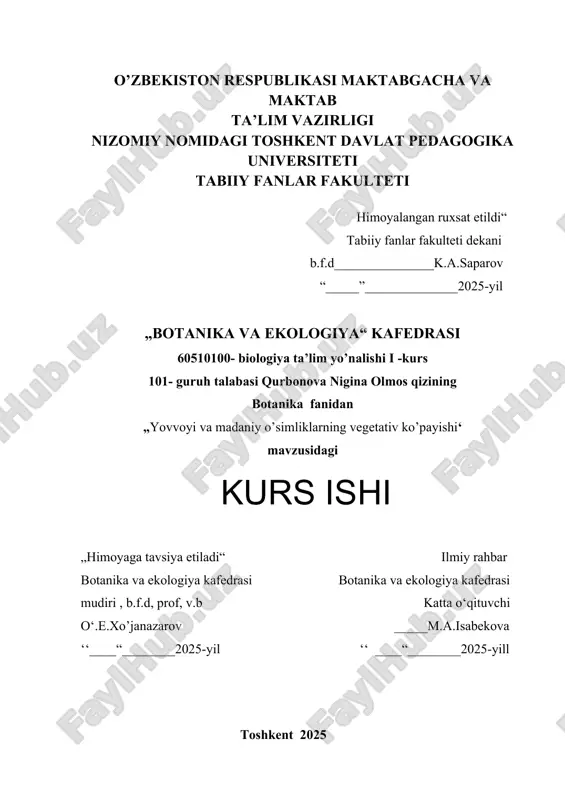 yovvoyi va madaniy o’simliklarning vegetativ ko’payishi — DOCX
