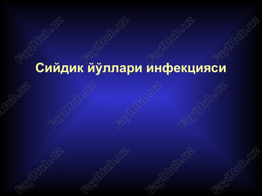 siydik yo'llari infektsiyasi — PPT