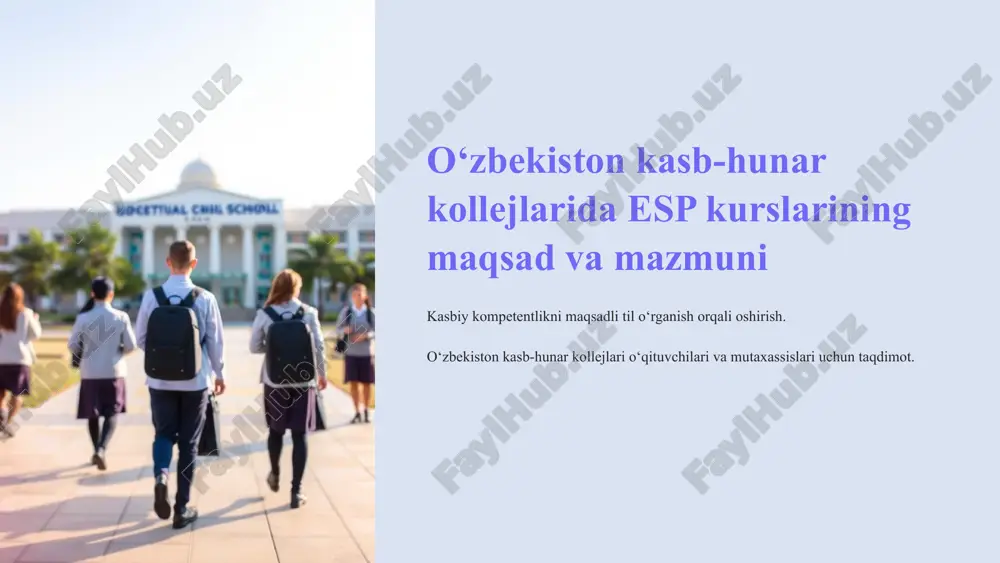 esp kurslarining maqsad va mazmuni — PPTX