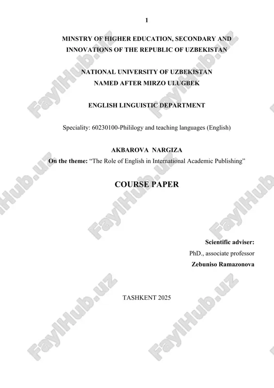 "the role of english in international academic publishing" — DOCX