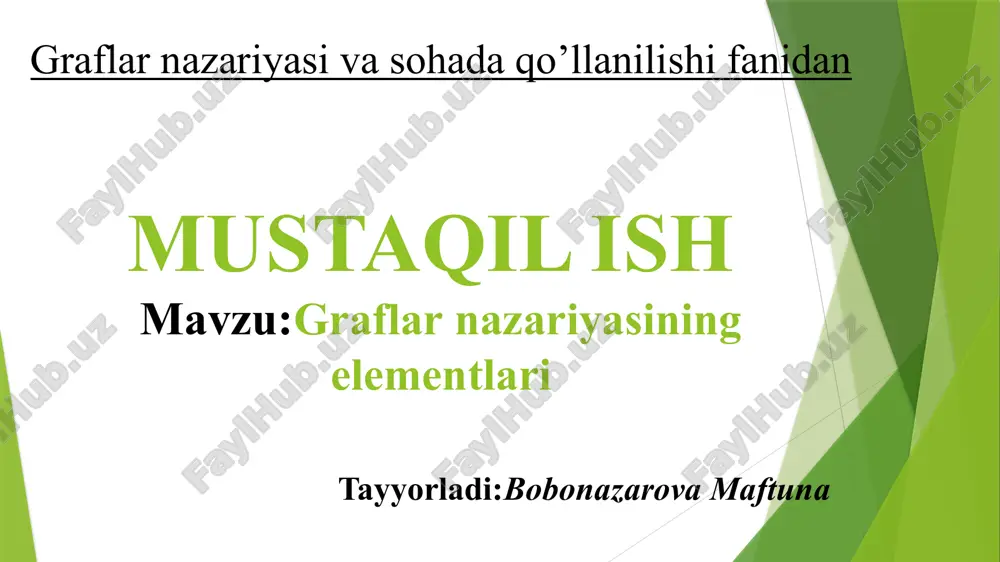 graflar nazariyasi — PPTX