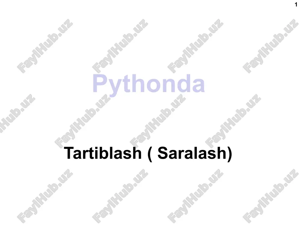 tartiblash(saralash) — PPTX