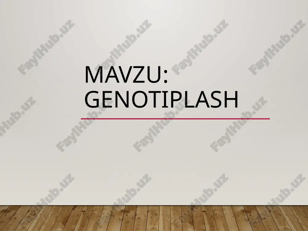 genotiplash — PPTX