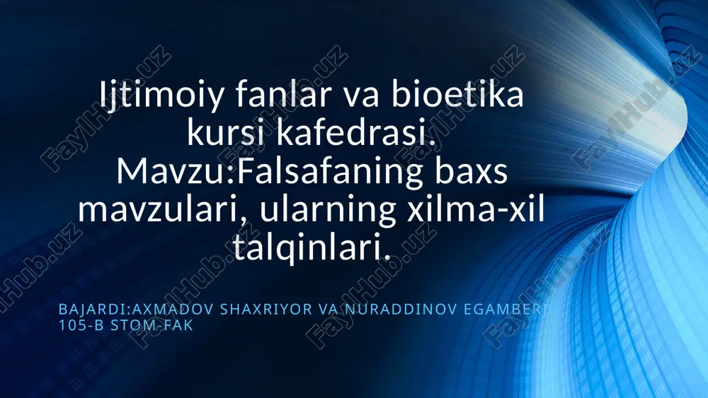 falsafa fanidan pptx — PPTX