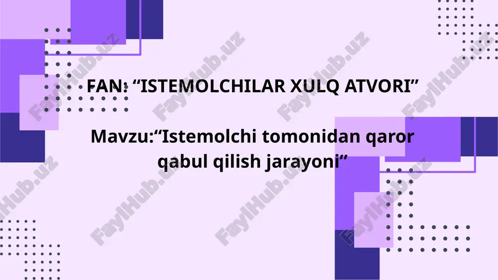 istemolchilar xulq atvori — PPTX