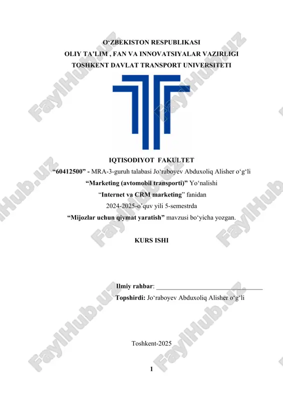 marketing (avtomobil transporti) — DOCX