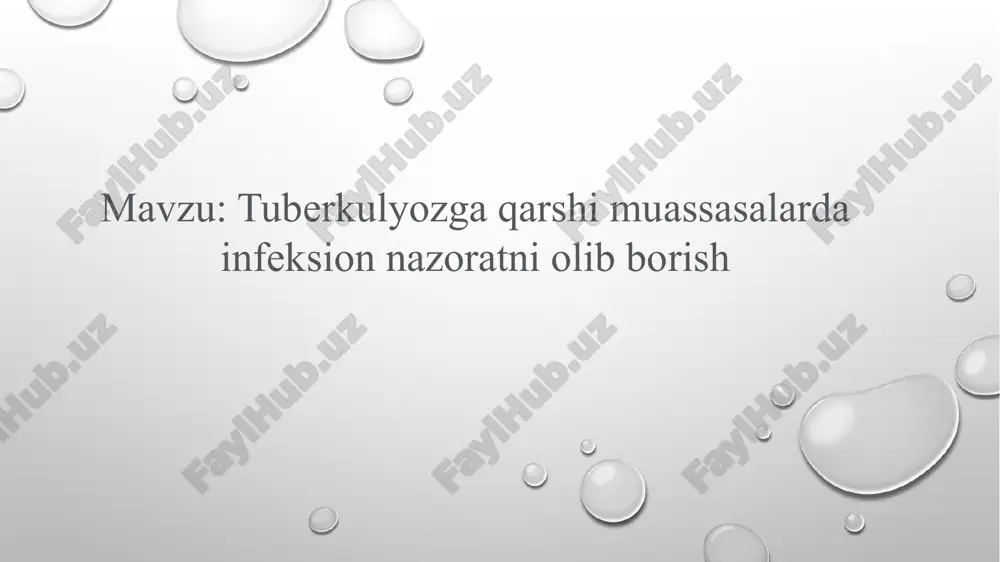 tuberkulyozga qarshi muassasalar — PPTX
