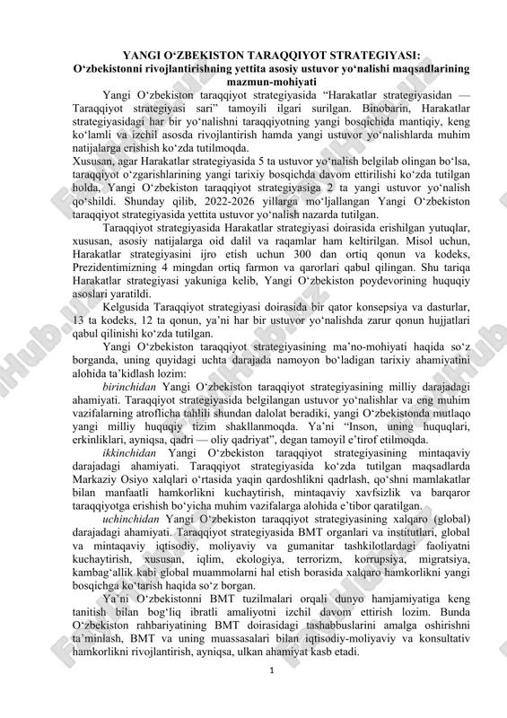 yangi o‘zbekiston taraqqiyot strategiyasi — DOC