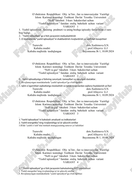 yashil iqtisodiyot variantlari — DOC