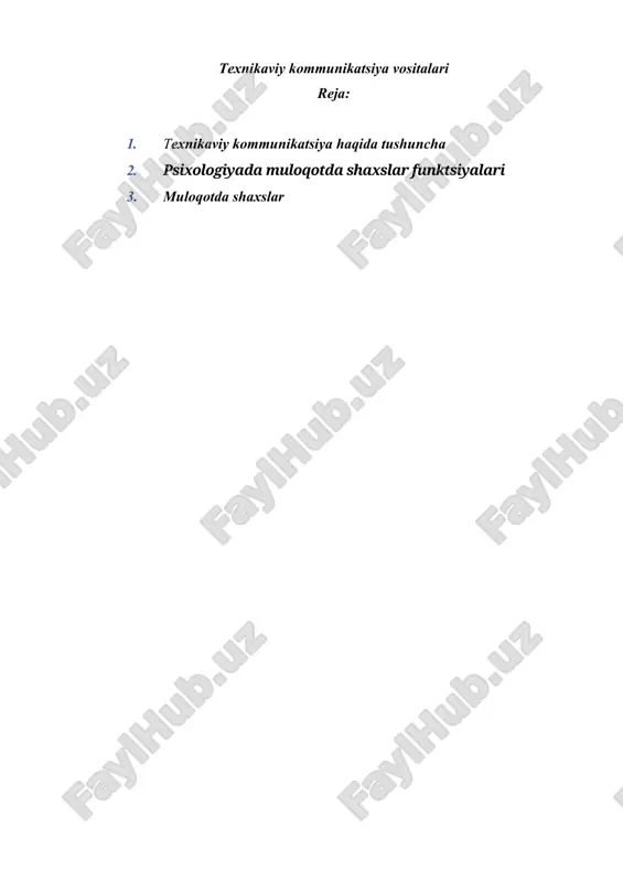 texnikaviy kommunikatsiya vositalari — DOCX
