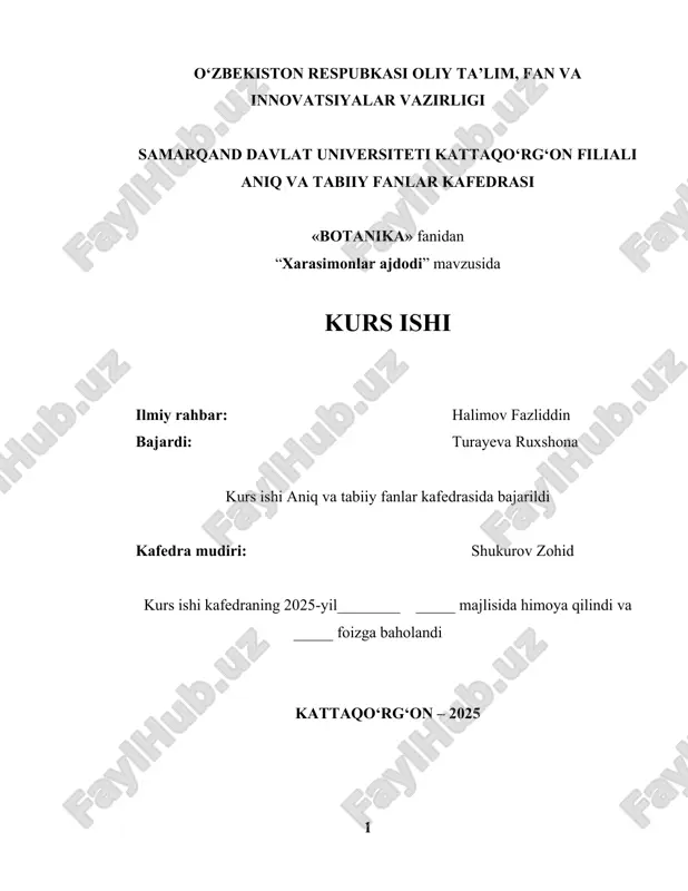 xarasimonlar ajdodi — DOCX