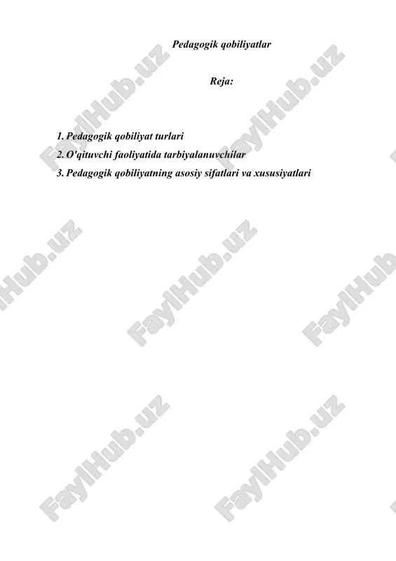 pedagogik qobiliyatlar — DOC