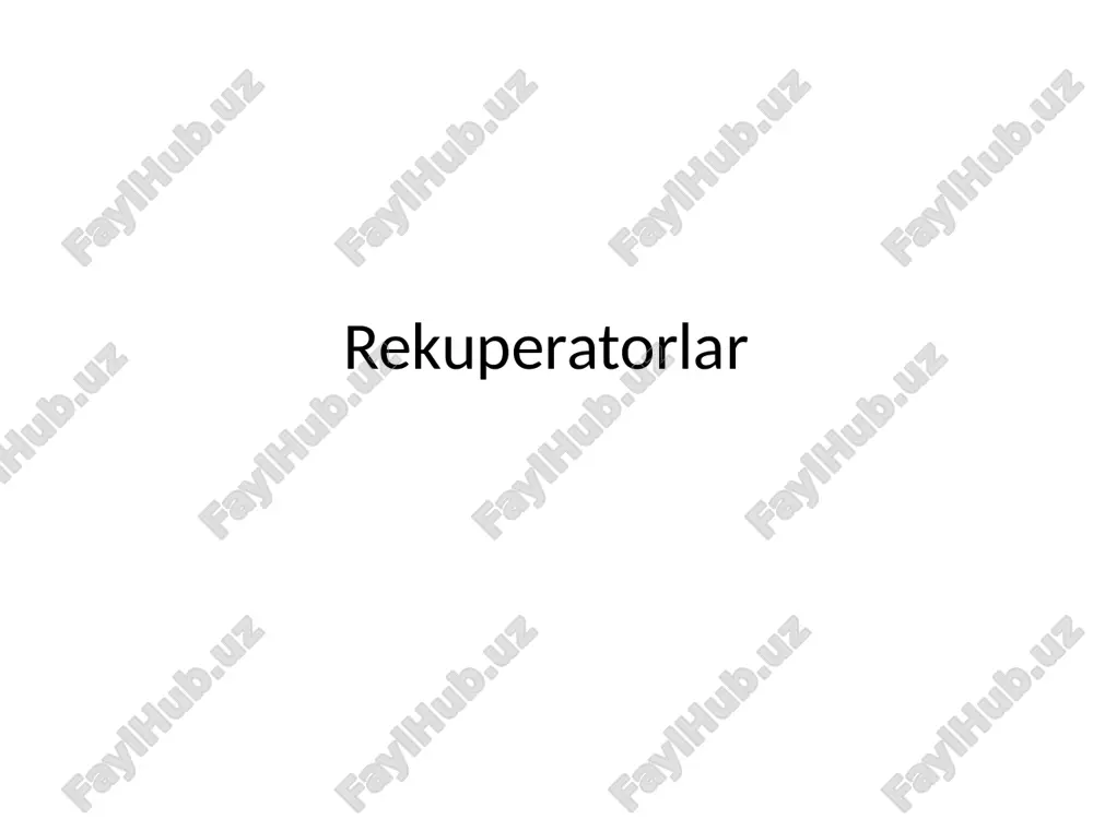 rekuperativ sanoat pechlari — PPTX