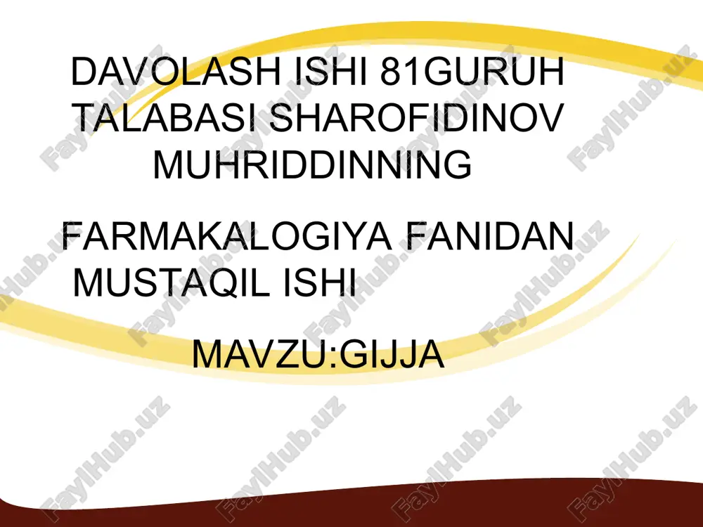 giijjalar va ularning kasalliklari — PPT