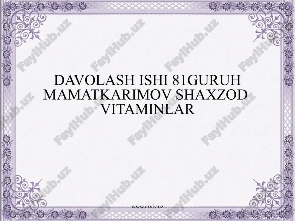 vitaminlar — PPTX