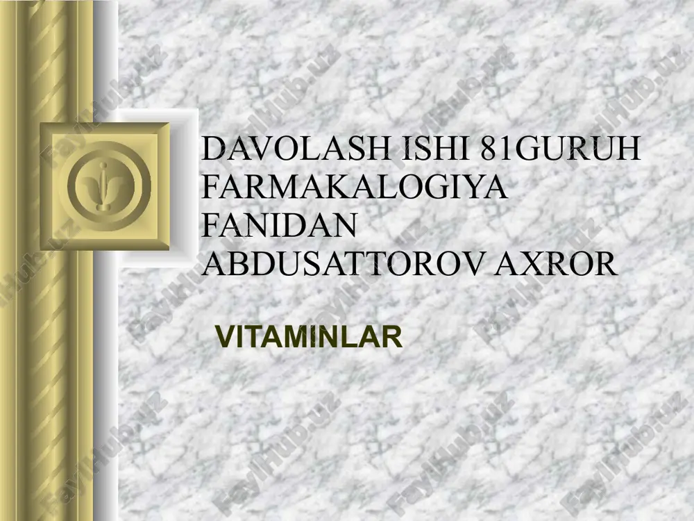 vitaminlar — PPTX