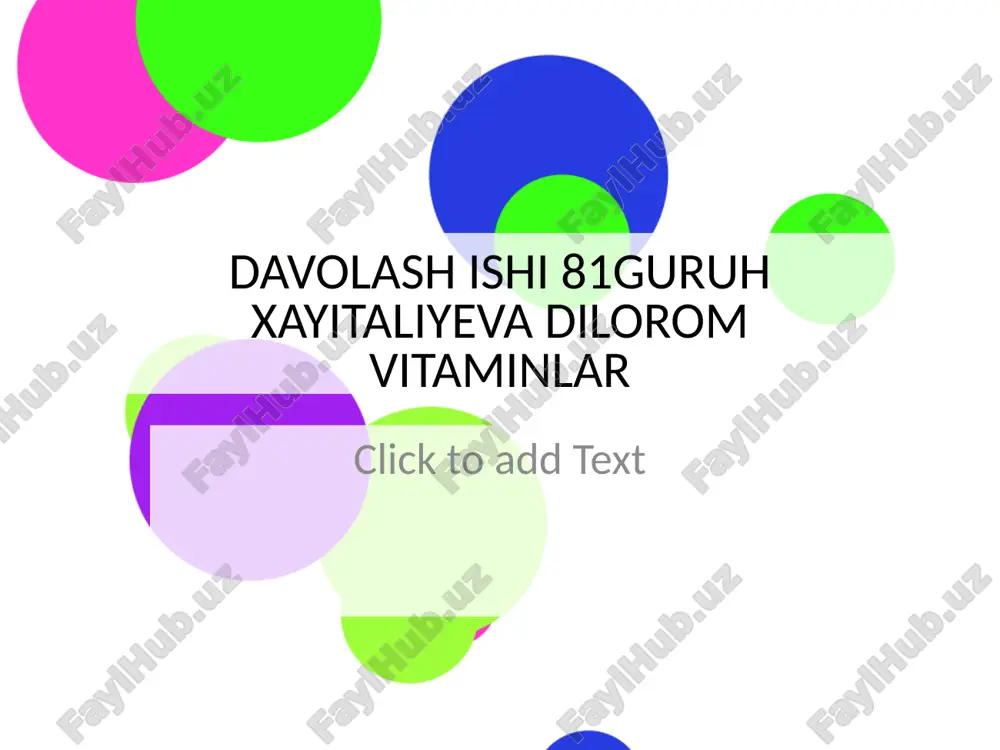 vitaminlar — PPTX