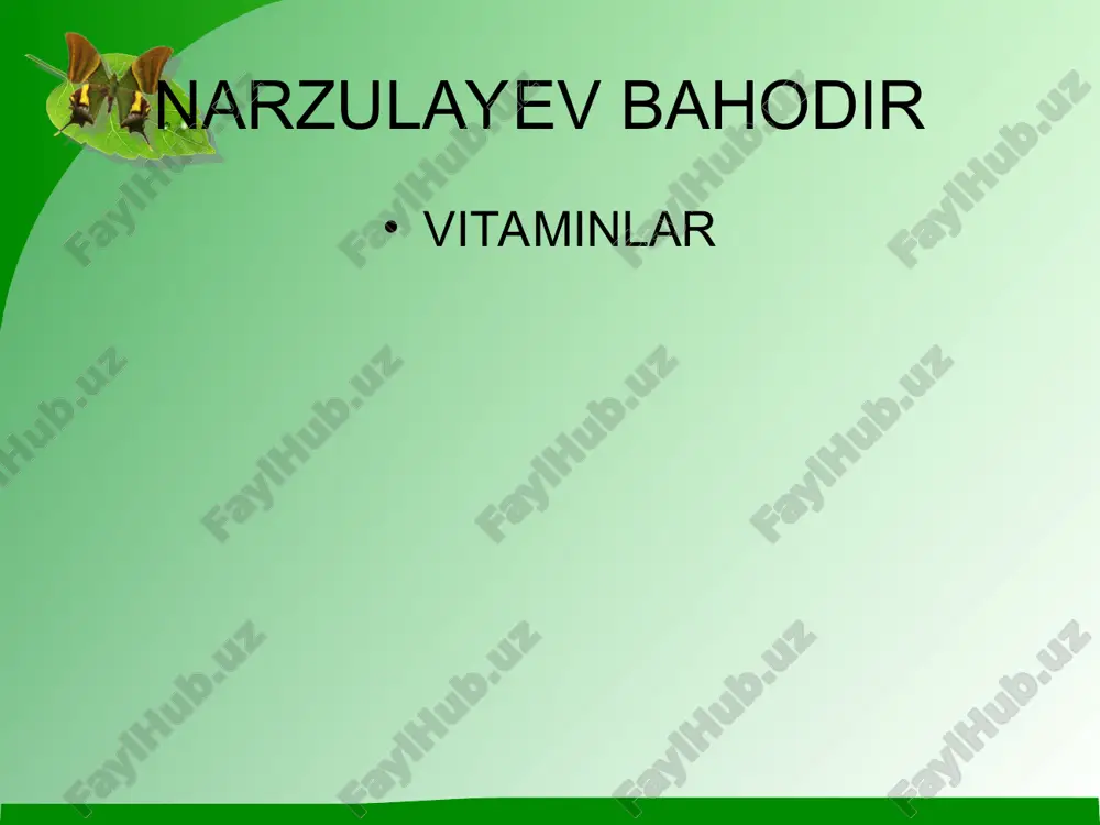 na'matak mevasi - vitaminlar — PPT
