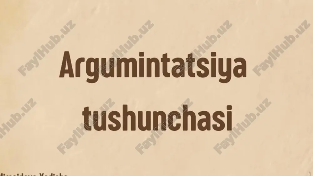 argumintatsiya tushunchasi — PPTX