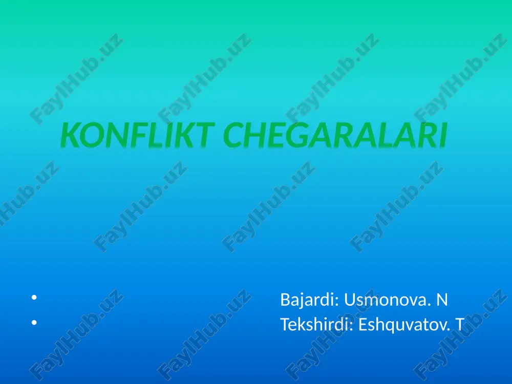 konflikt cheg'arlari — PPTX