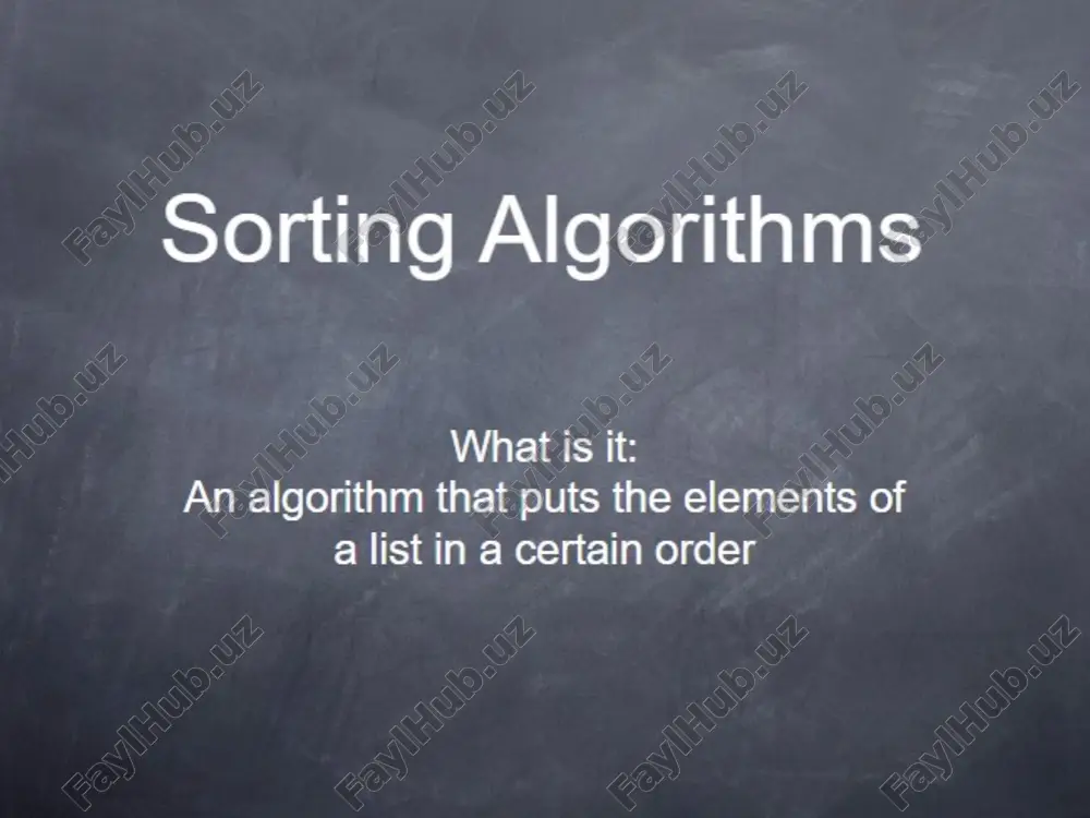 sorting algorithms — PPTX