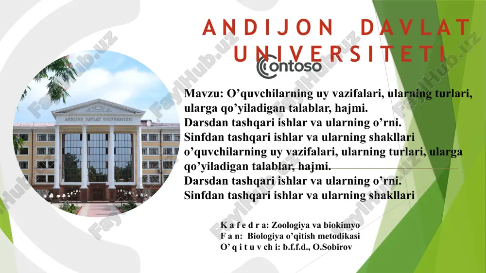 biologiya o’qitish metodi — PPTX
