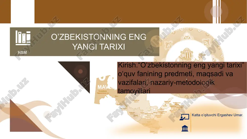 o’zbekistonning eng yangi tarixi — PPTX