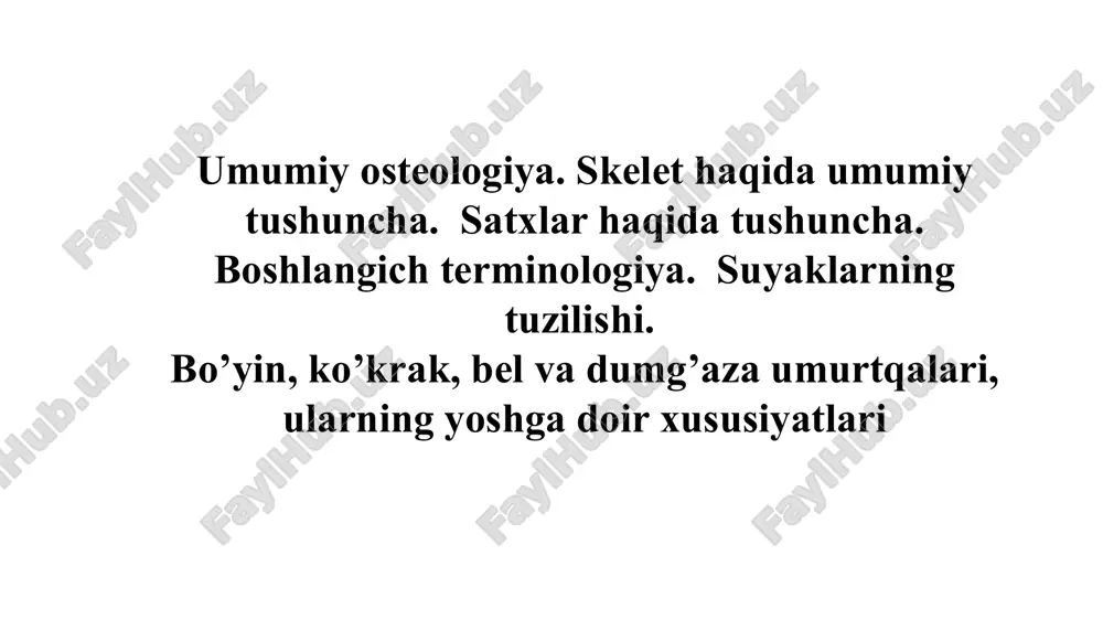 umumiy osteologiya — PPTX