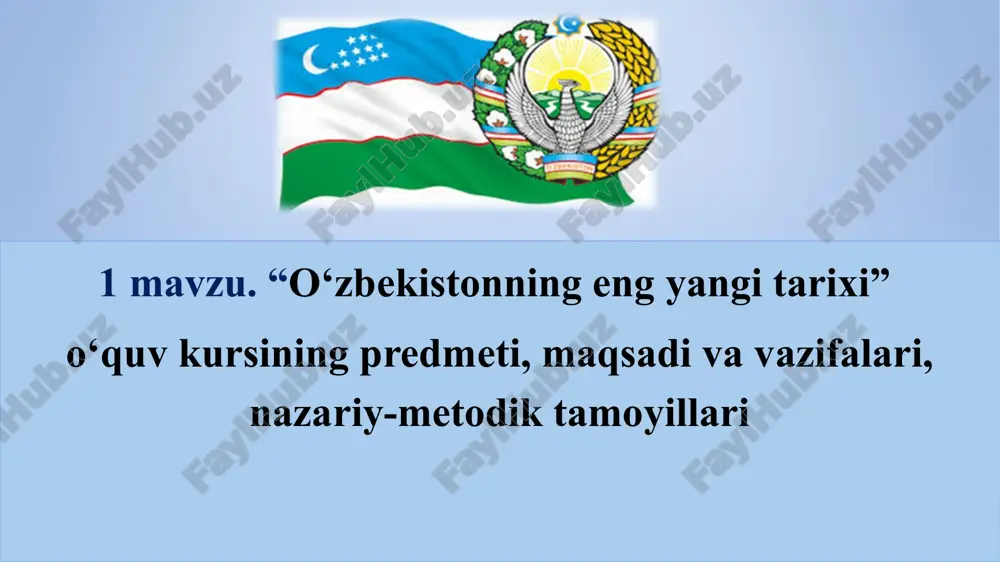 "o‘zbekistonning eng yangi tarixi" — PPT