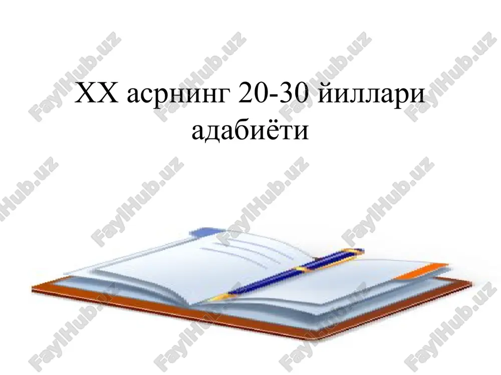 uzbek adabiyoti 20-30 yillari — PPTX