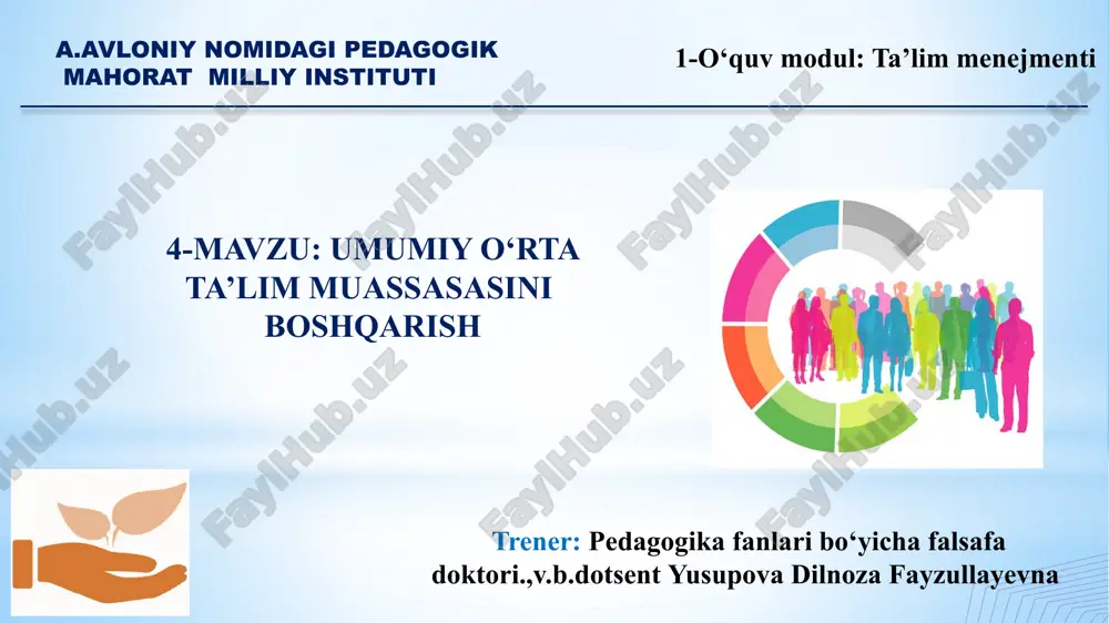 o‘quv modul: ta’lim menegmenti — PPTX