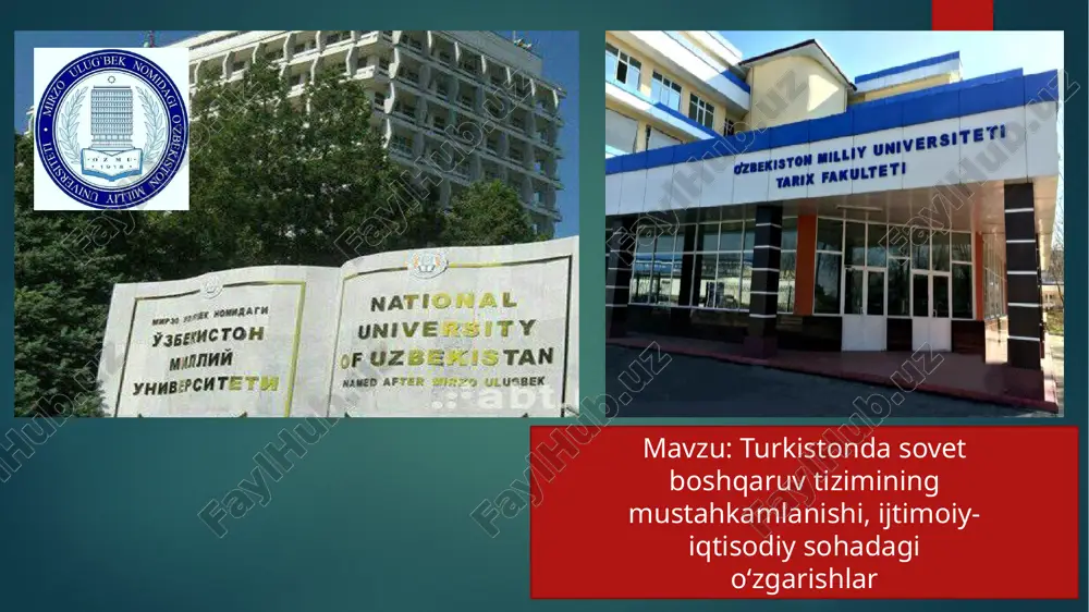 turkiston sovet boshqaruvi tizimining mustahkamlanishi — PPTX