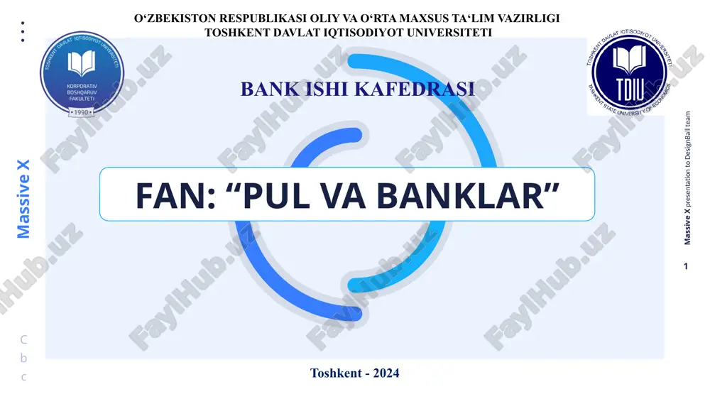 fan: “pul vabanklar” — PPTX