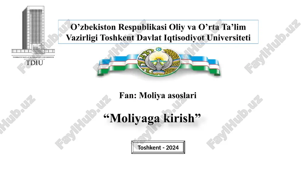 moliyagakirish — PPTX