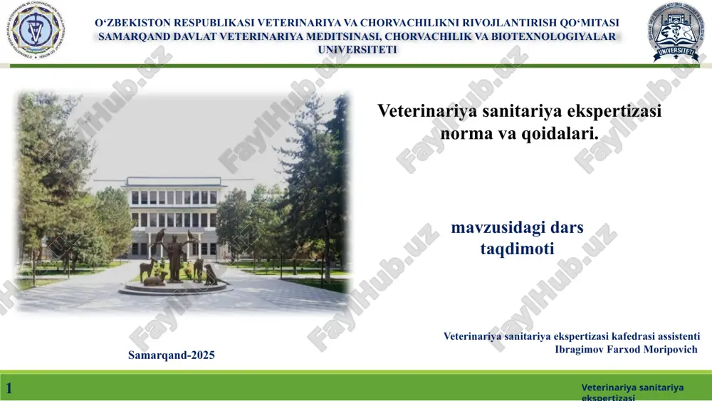 veterinariyasanitariyaekspertizasi normavaqoidalari — PPTX