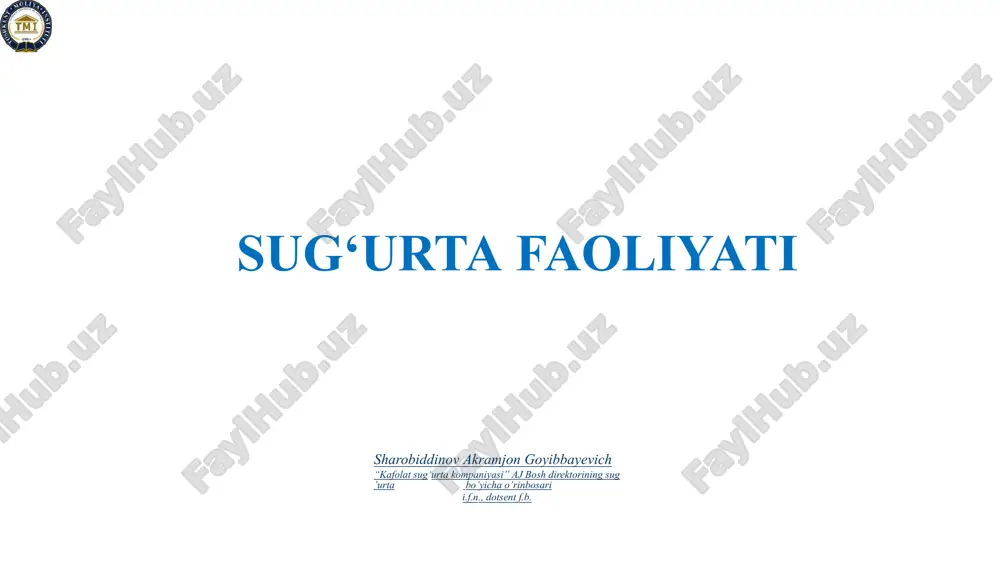 sug'urtafaoliyati — PPTX