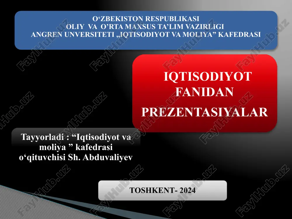 iqtisodiy siyosatga kirish — PPTX
