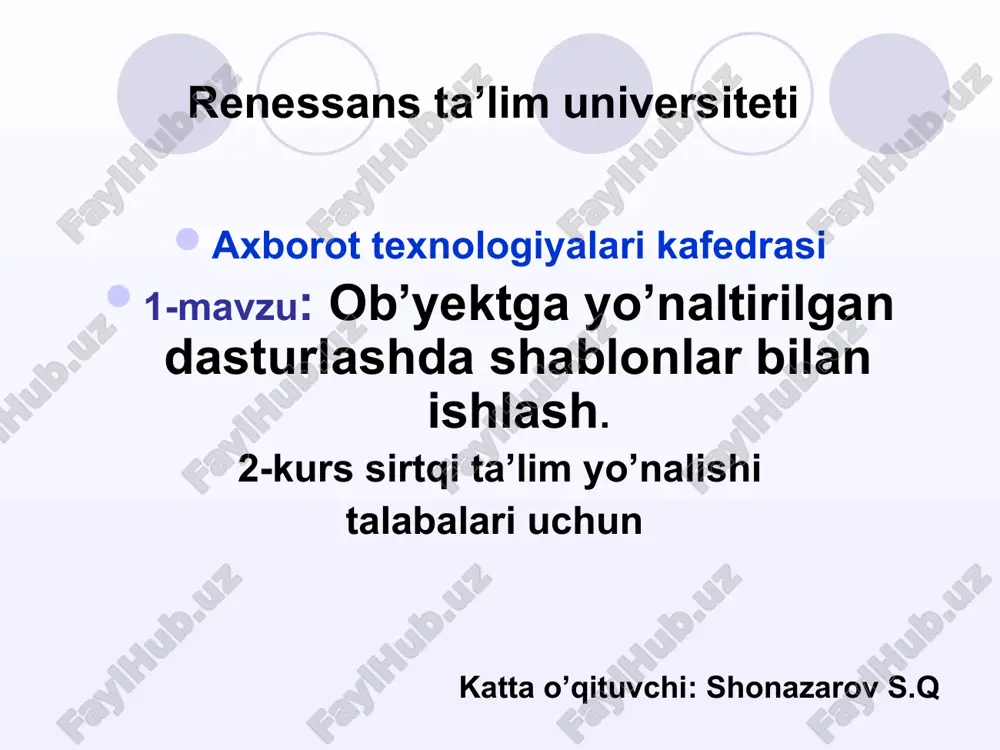 renessans ta’lim universiteti — PPT